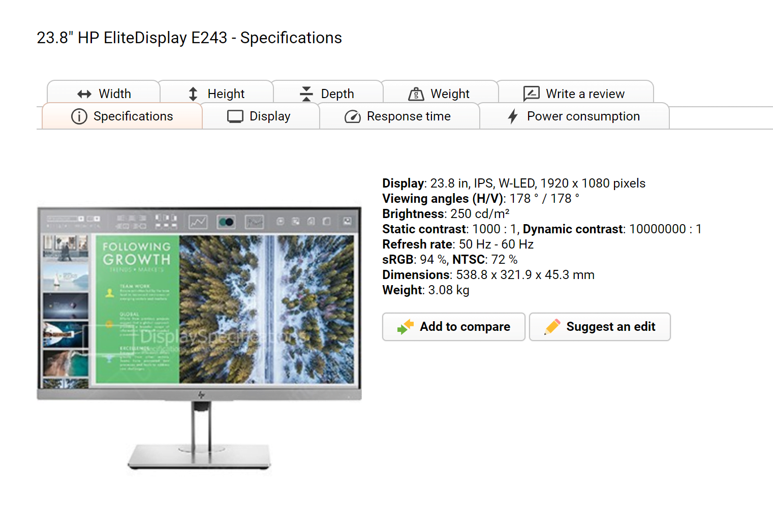 HP EliteDisplay E243 23.8 inch
