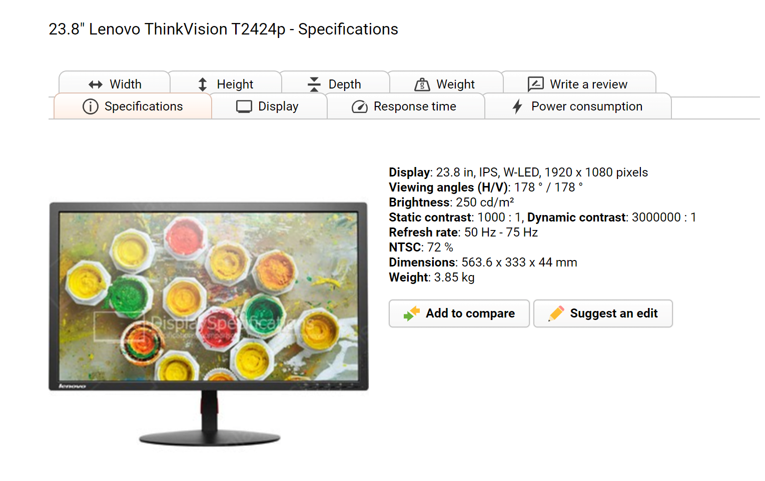 Lenovo Thinkvision T2424P 24"